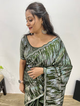 Jimmy Choo Sequence Worked Mahendi Color Saree